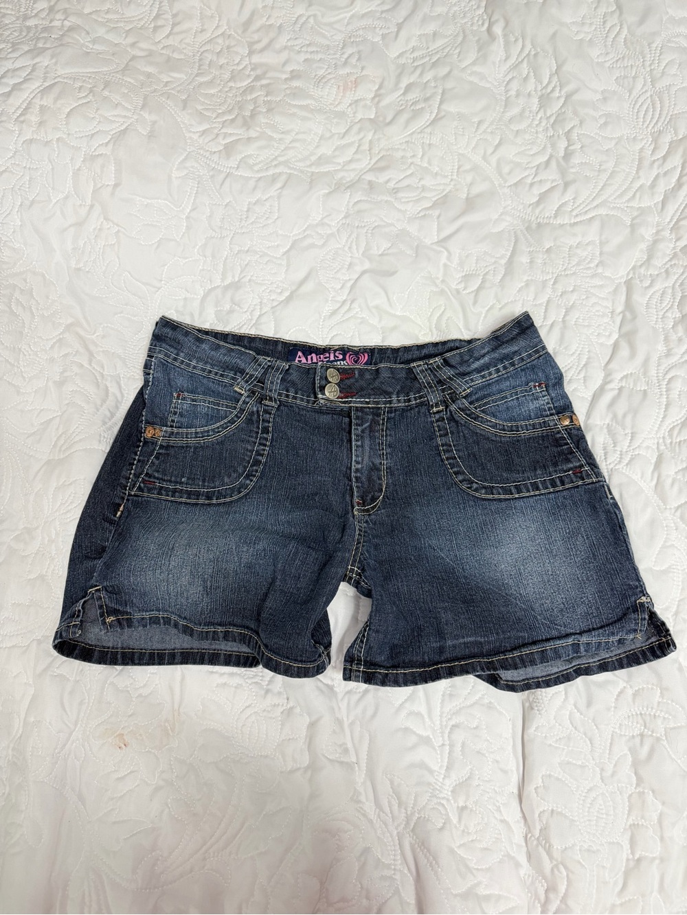 Y2K Angels Denim Women’s Dark Blue double button Jean Shorts